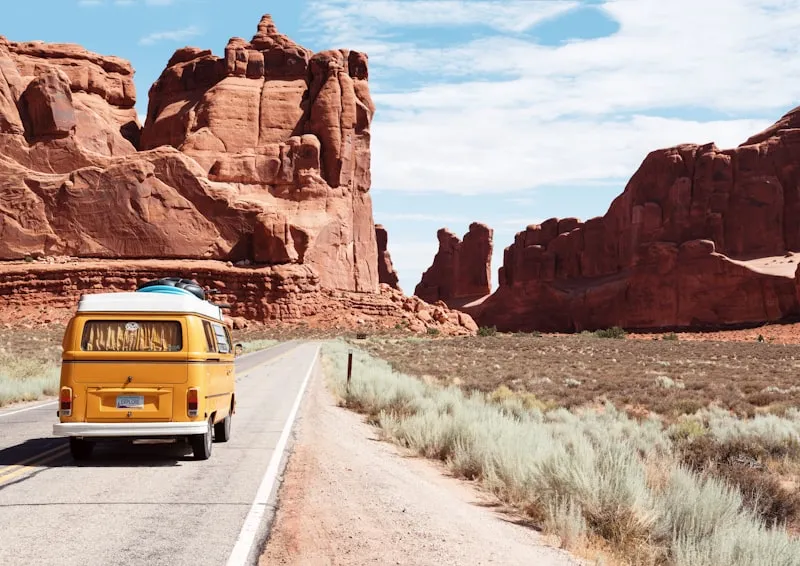 Travel content creator campaign in scenic location